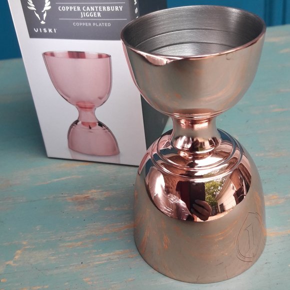 Jigger Double Shot Glass Copper Canterbury NEW Viski Bar Ware New with Tag n Box - Picture 5 of 13